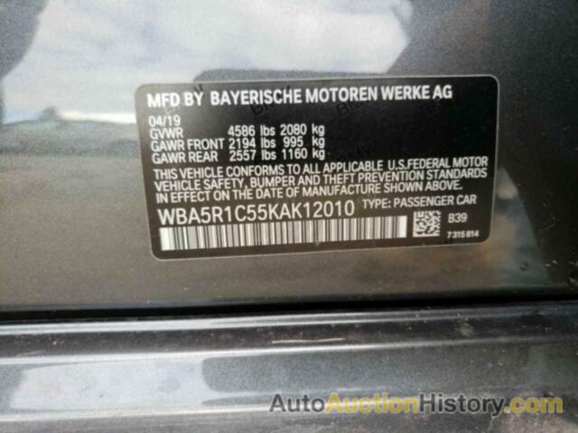 BMW 3 SERIES, WBA5R1C55KAK12010