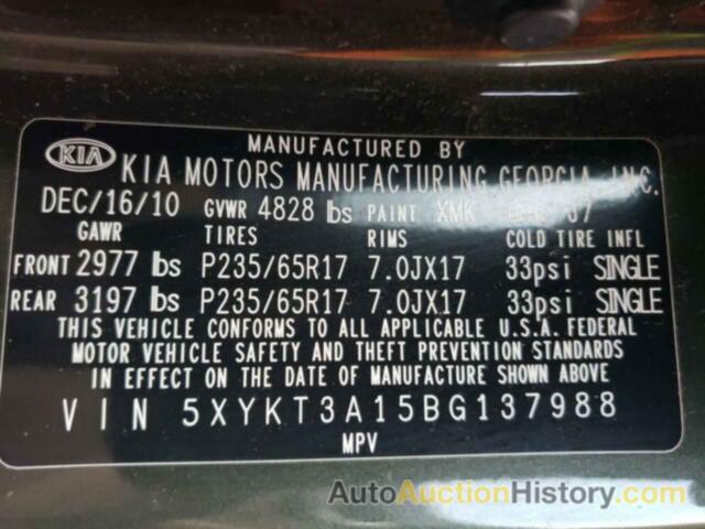 KIA SORENTO BASE, 5XYKT3A15BG137988