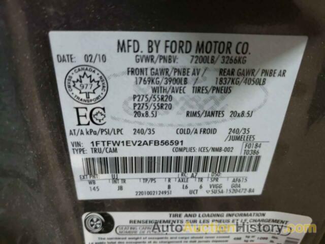 FORD F-150 SUPERCREW, 1FTFW1EV2AFB56591