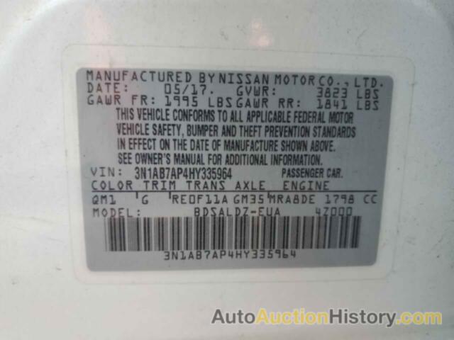 NISSAN SENTRA S, 3N1AB7AP4HY335964