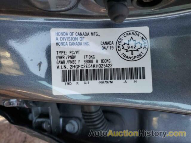 HONDA CIVIC LX, 2HGFC2E54KH025422