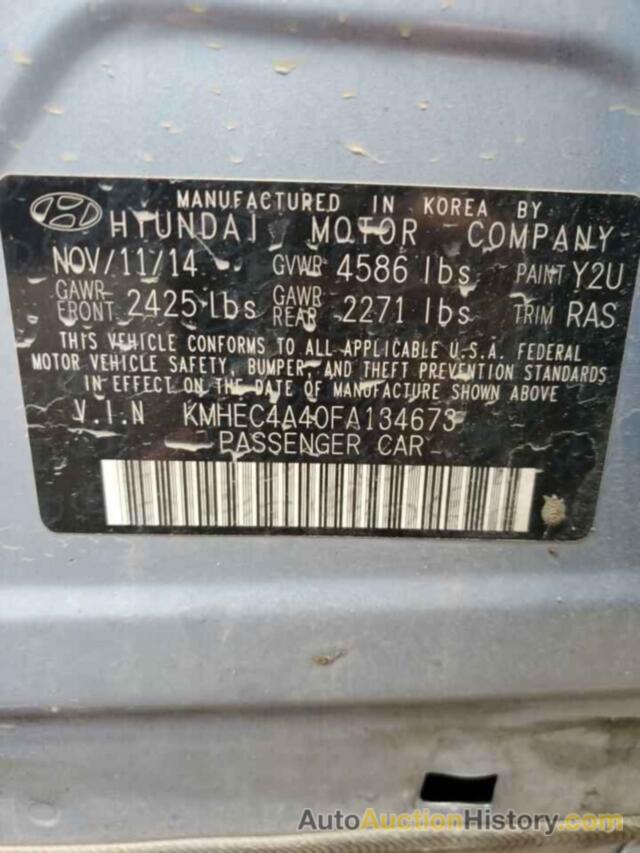 HYUNDAI SONATA HYBRID, KMHEC4A40FA134673