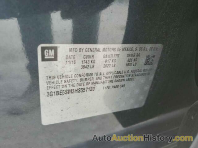 CHEVROLET CRUZE LT, 3G1BE5SM3HS557120