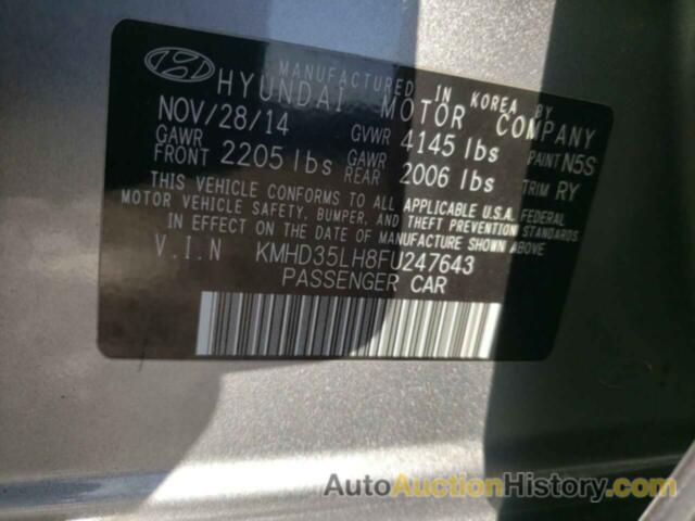 HYUNDAI ELANTRA, KMHD35LH8FU247643