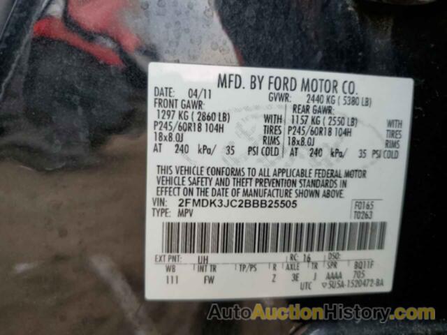 FORD EDGE SEL, 2FMDK3JC2BBB25505