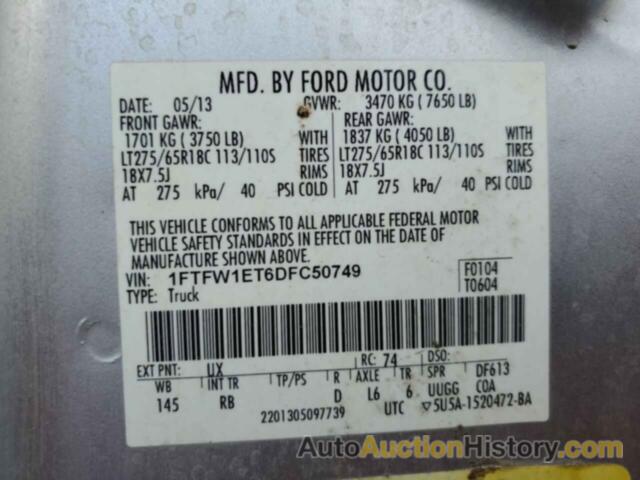 FORD F-150 SUPERCREW, 1FTFW1ET6DFC50749