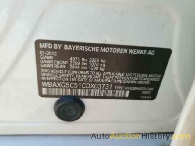 BMW 5 SERIES I, WBAXG5C51CDX03731