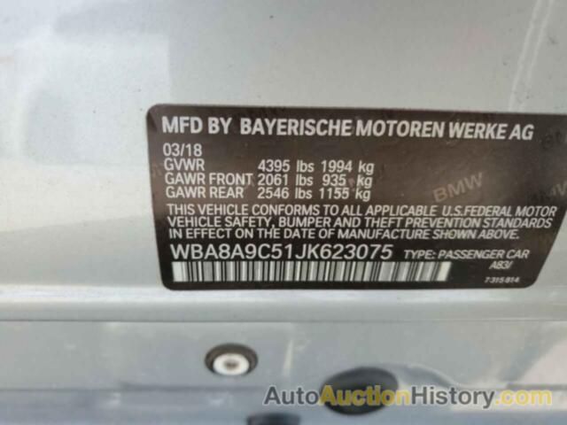 BMW 3 SERIES I, WBA8A9C51JK623075
