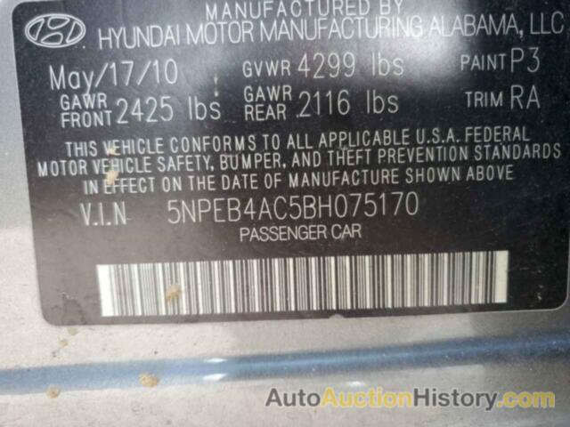 HYUNDAI SONATA GLS, 5NPEB4AC5BH075170