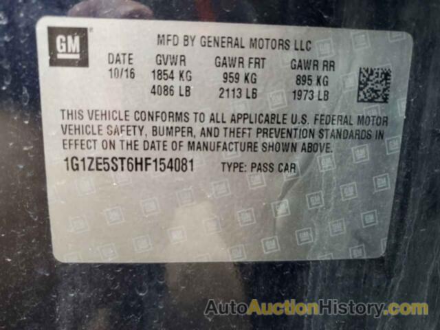 CHEVROLET MALIBU LT, 1G1ZE5ST6HF154081