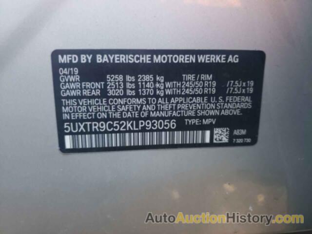 BMW X3 XDRIVE30I, 5UXTR9C52KLP93056