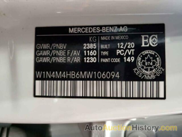MERCEDES-BENZ GLB-CLASS 250 4MATIC, W1N4M4HB6MW106094