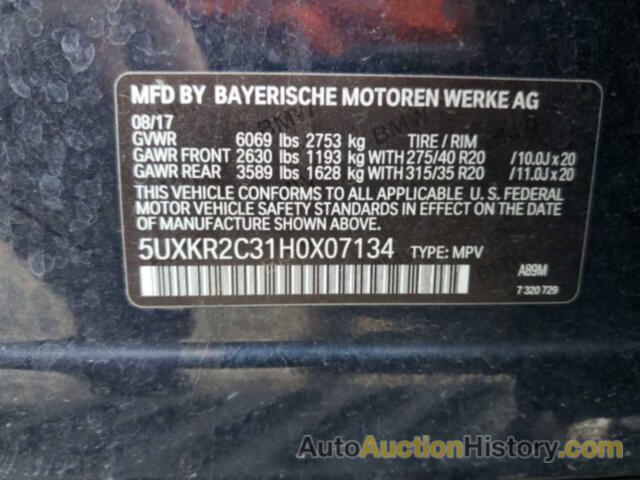 BMW X5 SDRIVE35I, 5UXKR2C31H0X07134