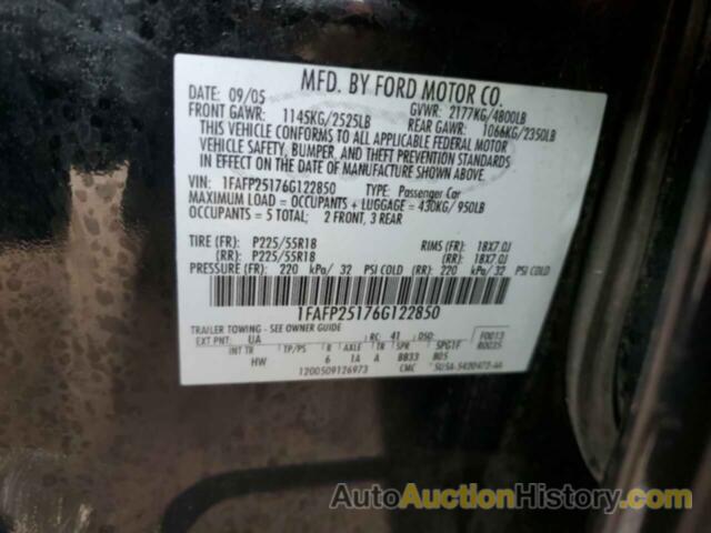 FORD 500 LIMITED, 1FAFP25176G122850