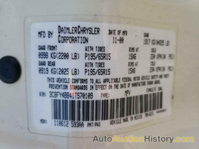 CHRYSLER PT CRUISER, 3C8FY4BB41T570109