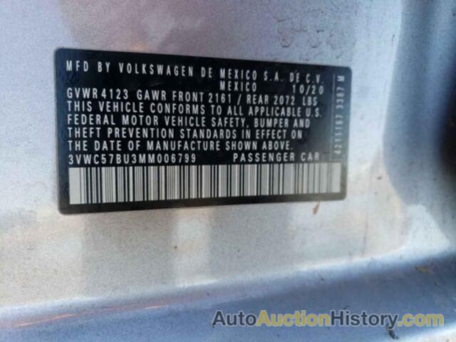 VOLKSWAGEN JETTA S, 3VWC57BU3MM006799