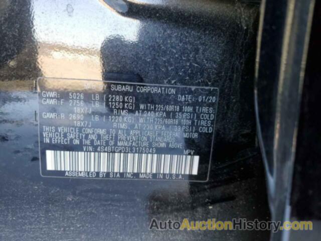 SUBARU OUTBACK TOURING LDL, 4S4BTGPD3L3175049