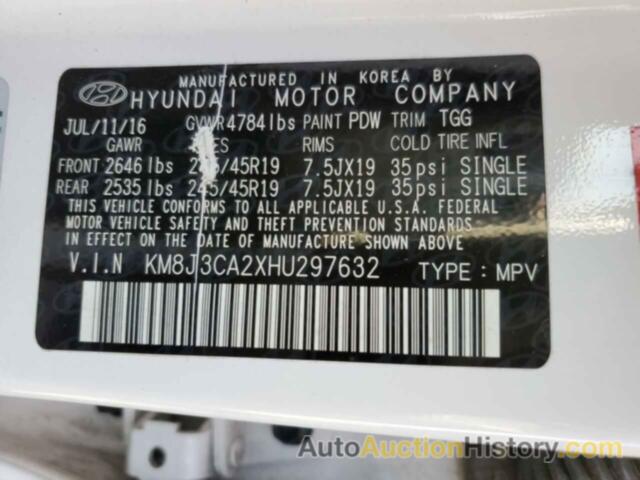 HYUNDAI TUCSON LIMITED, KM8J3CA2XHU297632