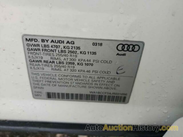 AUDI Q3 PREMIUM, WA1BCCFS4JR031656