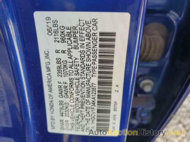 HONDA ACCORD SPORT, 1HGCV1F34KA123577