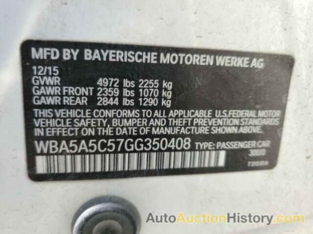 BMW 5 SERIES I, WBA5A5C57GG350408