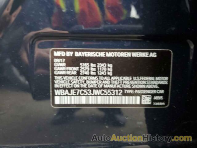 BMW 5 SERIES XI, WBAJE7C53JWC55312
