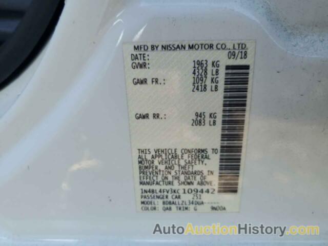 NISSAN ALTIMA PLATINUM, 1N4BL4FV3KC109442