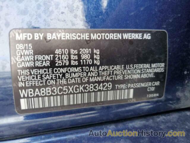 BMW 3 SERIES I, WBA8B3C5XGK383429