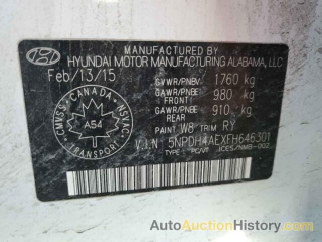 HYUNDAI ELANTRA SE, 5NPDH4AEXFH646301