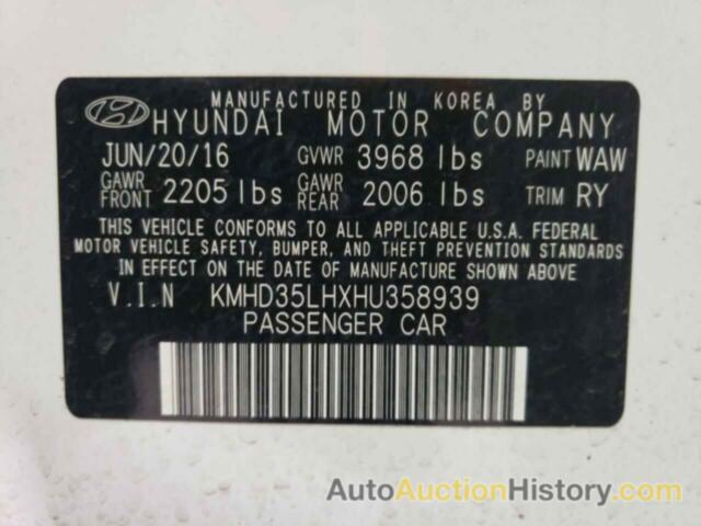 HYUNDAI ELANTRA, KMHD35LHXHU358939