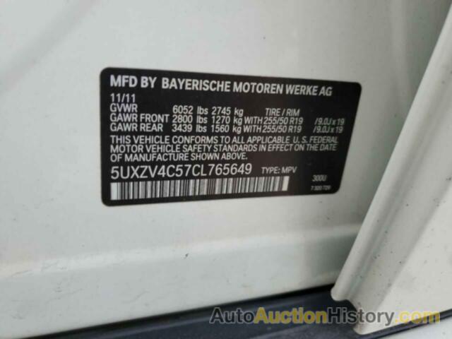 BMW X5 XDRIVE35I, 5UXZV4C57CL765649