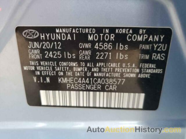 HYUNDAI SONATA HYBRID, KMHEC4A41CA038577