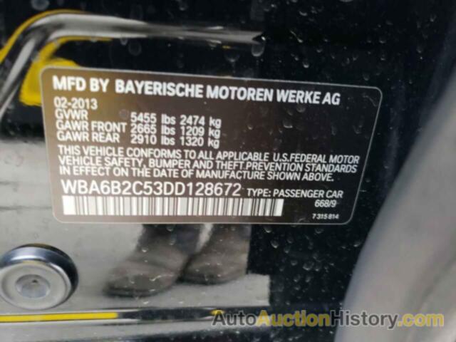 BMW 6 SERIES I, WBA6B2C53DD128672