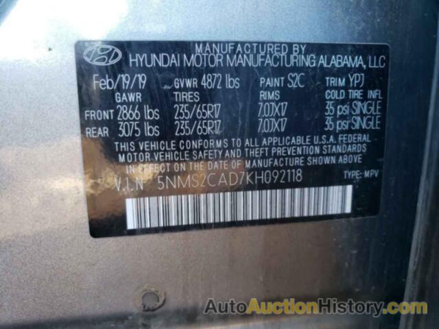 HYUNDAI SANTA FE SE, 5NMS2CAD7KH092118