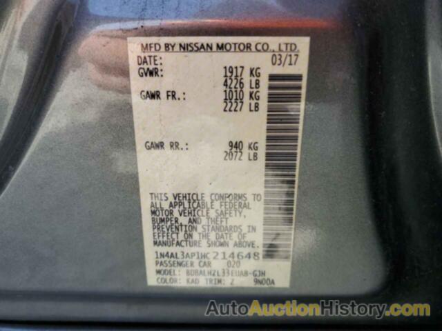 NISSAN ALTIMA 2.5, 1N4AL3AP1HC214648