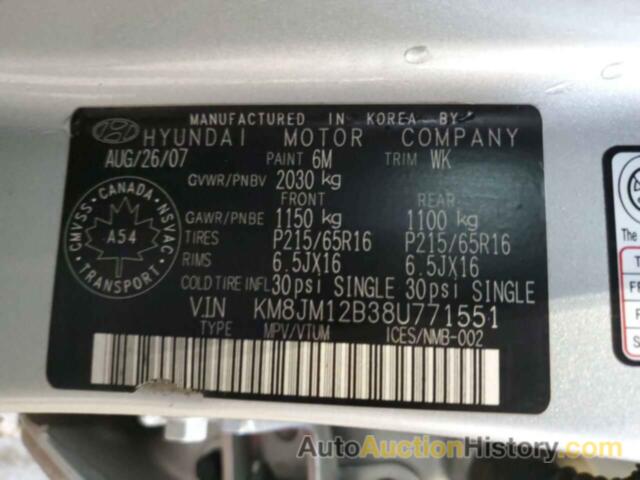 HYUNDAI TUCSON GLS, KM8JM12B38U771551