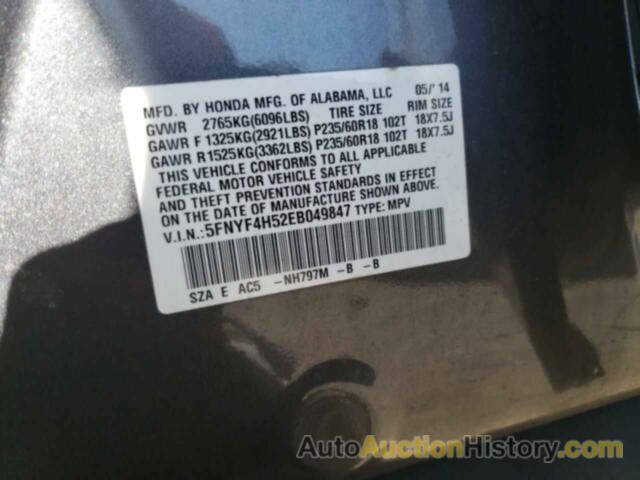 HONDA PILOT EXL, 5FNYF4H52EB049847