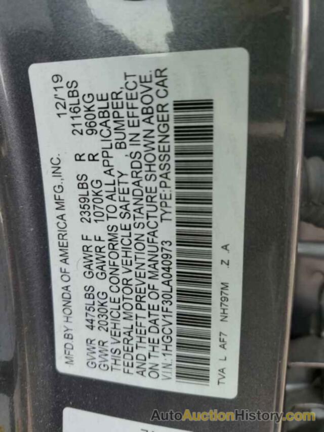 HONDA ACCORD SPORT, 1HGCV1F30LA040973