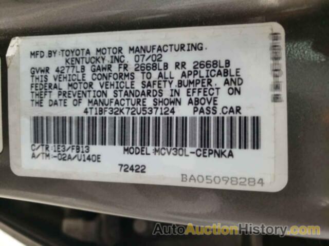 TOYOTA CAMRY LE, 4T1BF32K72U537124