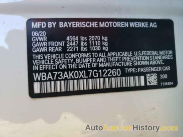 BMW 2 SERIES, WBA73AK0XL7G12260