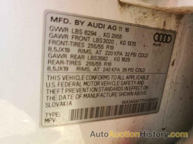 AUDI Q7 PREMIUM, WA1AHAF77HD038301