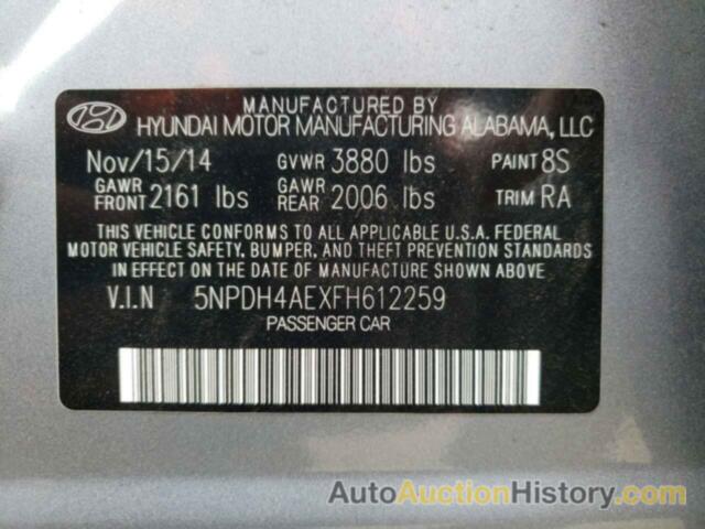 HYUNDAI ELANTRA SE, 5NPDH4AEXFH612259