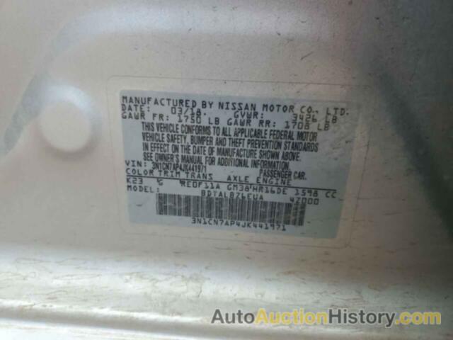 NISSAN VERSA S, 3N1CN7AP4JK441971