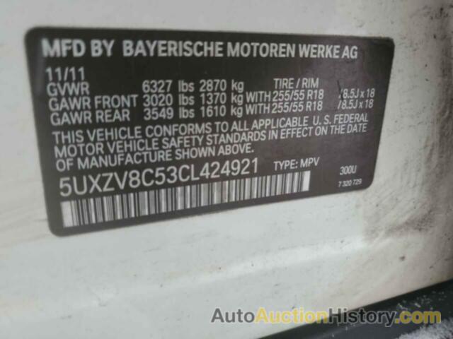 BMW X5 XDRIVE50I, 5UXZV8C53CL424921