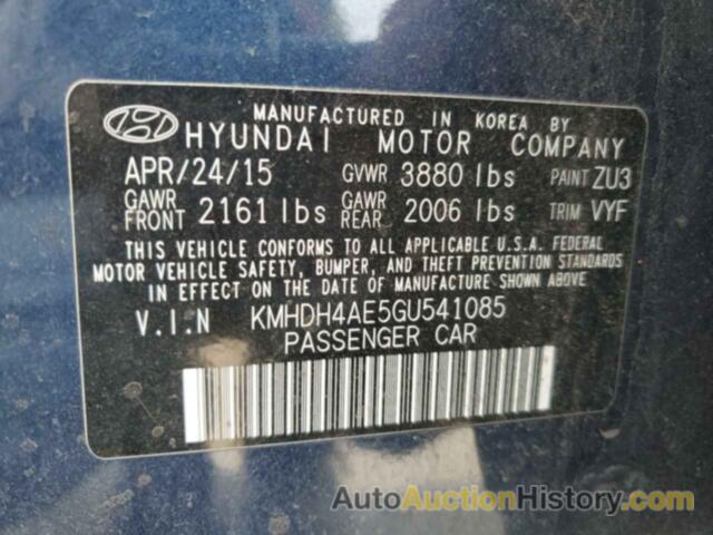 HYUNDAI ELANTRA SE, KMHDH4AE5GU541085