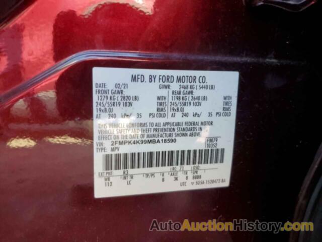 FORD EDGE TITANIUM, 2FMPK4K99MBA18590