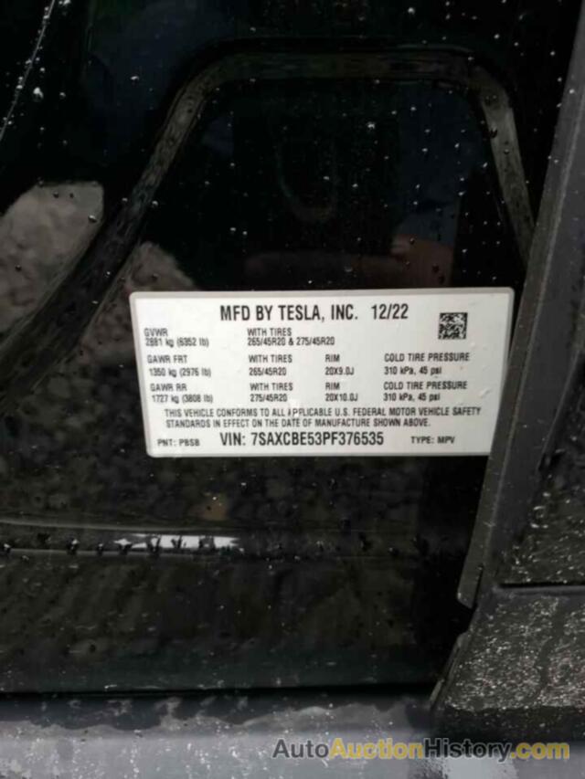 TESLA MODEL X, 7SAXCBE53PF376535