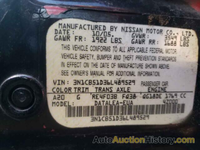 NISSAN SENTRA 1.8, 3N1CB51D36L489529