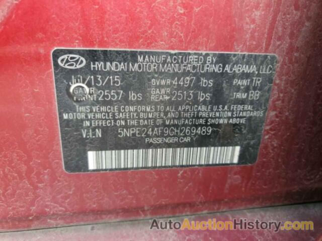 HYUNDAI SONATA SE, 5NPE24AF9GH269489