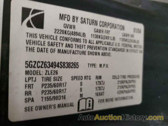 SATURN VUE, 5GZCZ63494S838265